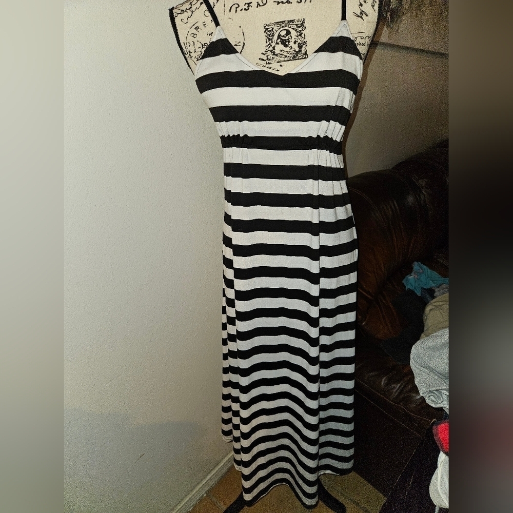 Samm Womans Striped Maxi Dress Size L